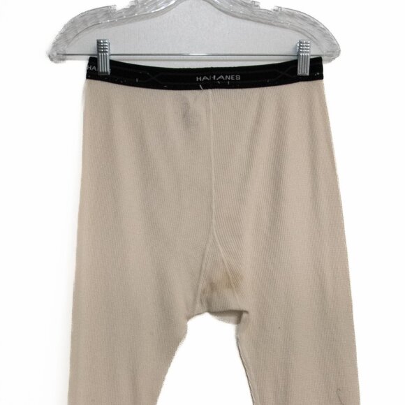 Hanes Thermal Long Underwear Pants Beige Size M Cotton Blend - Picture 8 of 8